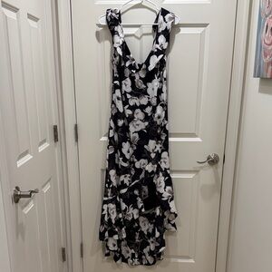 Express Floral Black and White Dress